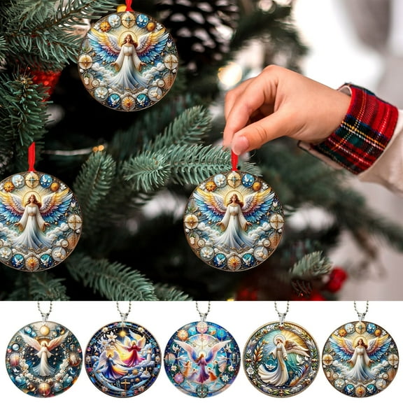 Wzzjkit Nativity Scene Ornaments Religious Christmas Wooden Hanging Ornament The Birth of Jesus Christian Christmas Decorations for Tree Xmas