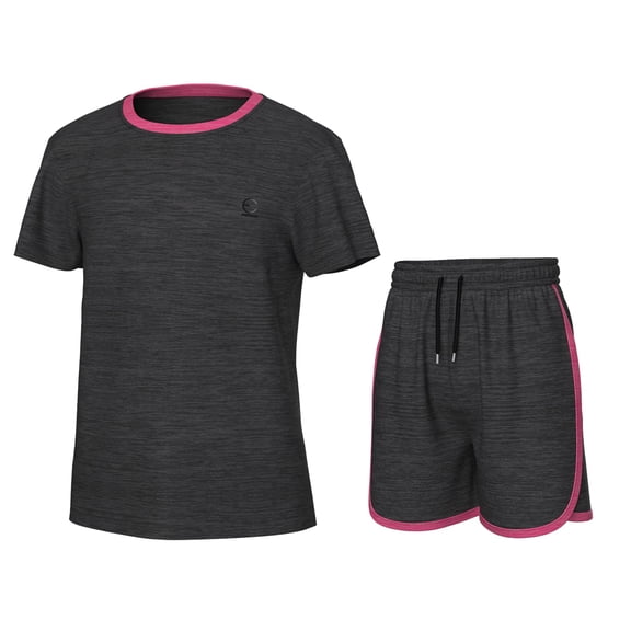 Essenclo Girls' Clothing Sets, Athletic T-Shirt and Short Outfits Performance Activewear Cute Summer Girls Fashion Size 5-14