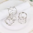 thumbnail image 5 of Efavormart 4 Pack Silver Metal Rhinestone Napkin Rings With Hollow Woven Style, Elegant Napkin Holders, 5 of 5