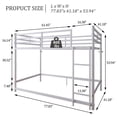 thumbnail image 6 of Leumius Low Loft Bed Twin Size,Metal Bunk Bed with Guardrail and 3-Step Ladder,Space Saving,White, 6 of 9