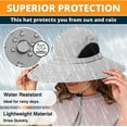 thumbnail image 3 of GearTOP Fishing Hat with Flaps UV Protection Sun Hat Womens with Drape Beach Hats with Neck Protection Sun Hat with Neck Flap, Light Grey, 3 of 6