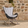 thumbnail image 2 of Armen Living Fanny Wood & Rope Outdoor Patio Rocking Chair in Natural/Charcoal, 2 of 10