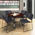 thumbnail image 2 of Regency Kee 36 in. Round Adjustable Classroom Table- Mahogany & 4 Zeng Stack Chairs- Black, 2 of 6