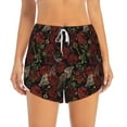 thumbnail image 2 of Goofa Fishbone Rose Printed Women 2 in 1 Running Shorts,Quick Dry Athletic Workout Shorts,High Waisted Athletic Shorts with Liner Pockets-X-Large, 2 of 9