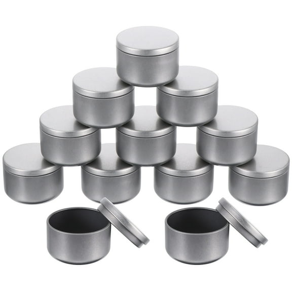 ORDDIART Round Tin Containers Rustic Silver 12Pack 2.1X1.5in