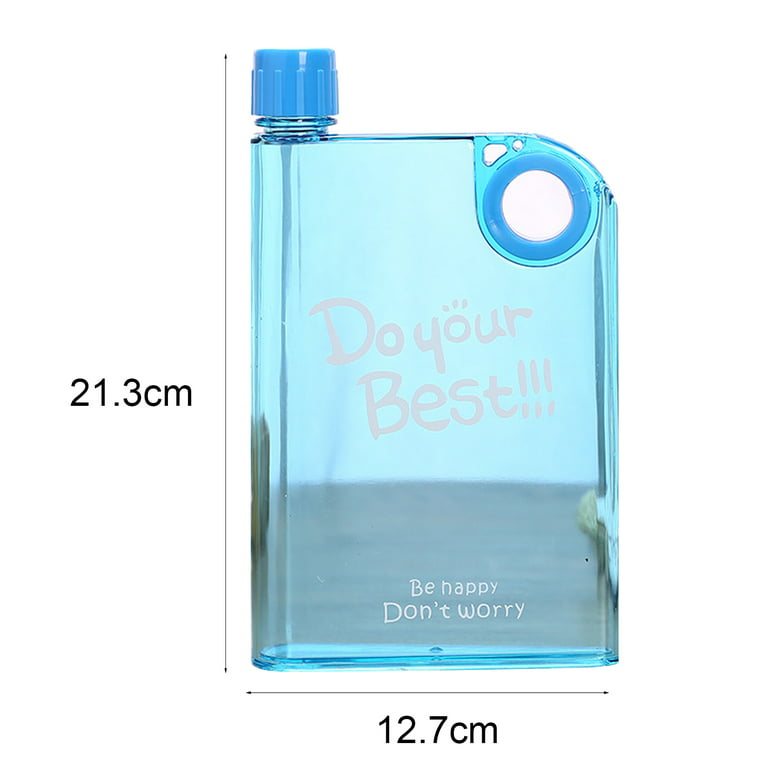 Gelible Clear Reusable Slim Flat Water Bottle 420ml Portable