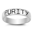 thumbnail image 1 of Purity Script Word Stackable Promise Ring .925 Sterling Silver Band Jewelry Female Male Size 5, 1 of 4