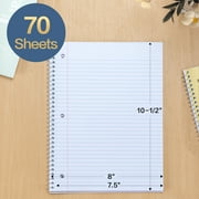 Deli Morandi Spiral Notebook, College Ruled, 1-Subject Notebook, Thick Paper, 140 Pages, 8x 10-1/2, Assorted Colors, 6 Pack