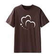 thumbnail image 3 of Blouses à Manches Courtes pour Femmes Mode Femme Uni Col Rond Imprimé T-Shirt à Manches Courtes Impression Blouse Ample Hauts Femmes Hauts à Manches Courtes Hauts à Manches Courtes pour Femmes, 3 of 5