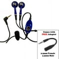 thumbnail image 4 of Verizon Wired Headset Handsfree Earphones Dual Earbuds Headphones Microphone with 2.5mm to 3.5mm Adapter [Blue] Q4R for iPad Mini 3 4, Pro 9.7, iPhone 5 5C 5S 6 Plus 6S Plus SE - Google Pixel XL, 4 of 5