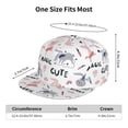thumbnail image 6 of Daiia Cute Magic Bunny print Flat Bill Hats Flat Brim Trucker Cap Baseball Cap Adjustable Classic Low Profile Hat Unconstructed Plain Cap, 6 of 9