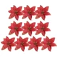 thumbnail image 3 of 50/10 piezas de flores artificiales de Navidad con purpurina dorada y roja, guirnalda de flores falsas para árbol de Navidad, adornos para fiesta de Año Nuevo, decoración del hogar, 3 of 5