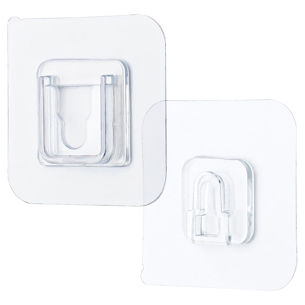 10 Pairs Double Sided Adhesive Wall Hooks Hanger Waterproof Transparent  Suction Cup Storage Hook for Kitchen Bathroom