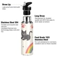 thumbnail image 3 of ALAZA Cat and Rainbow Footprint Water Bottle Insulated Flask Stainless Steel Straw Lid 20 oz, 3 of 6