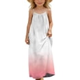 thumbnail image 6 of ATOGUTA Tween Girl Dresses Boho Spaghetti Strap Summer Vacation Beach Bodycon Maxi Dress Size 5T-14. Pink, 6 of 6