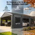 thumbnail image 4 of Outsunny 20' x 20' Heavy Duty Carport, Portable Garage with Doors, Windows, 4 of 10