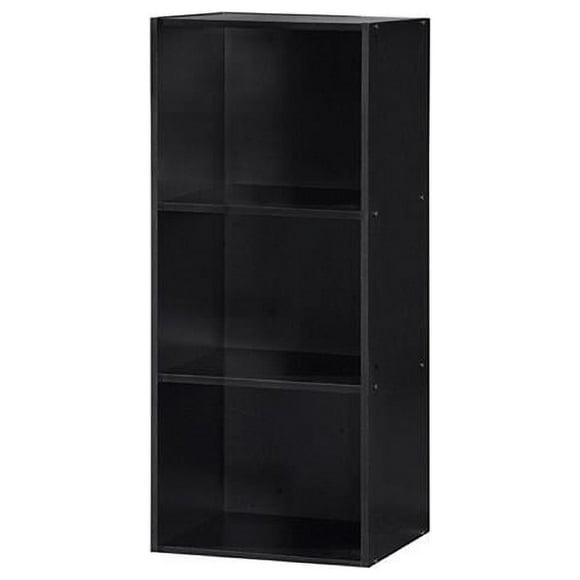 Hodedah HID23 BLACK 3 Shelf Bookcase-Black