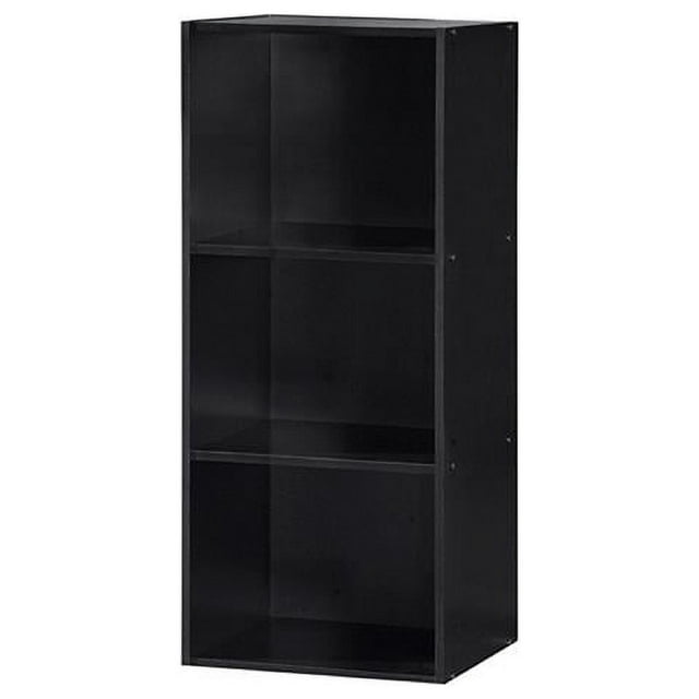 Hodedah HID23 BLACK 3 Shelf Bookcase-Black