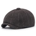 thumbnail image 2 of SGFCWSX Men's Wool Blend Cap,Casual Outdoor Wool Comfortable Octagonal Newsboy Brown M, 2 of 3