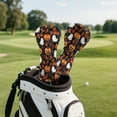 thumbnail image 5 of Yuyamidu Halloween Ghost Golf Club Head Cover Pumpkins PU Leather Golf Head Covers for Hybrid Fairway Wood Driver, Waterproof, 5 of 8