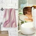 thumbnail image 7 of Yayeee 2 Pack Hand Towels for Bathroom 100% Cotton 16" x 28" Soft Absorbent Kitchen Towel, Pink Brown Pattern, 7 of 7
