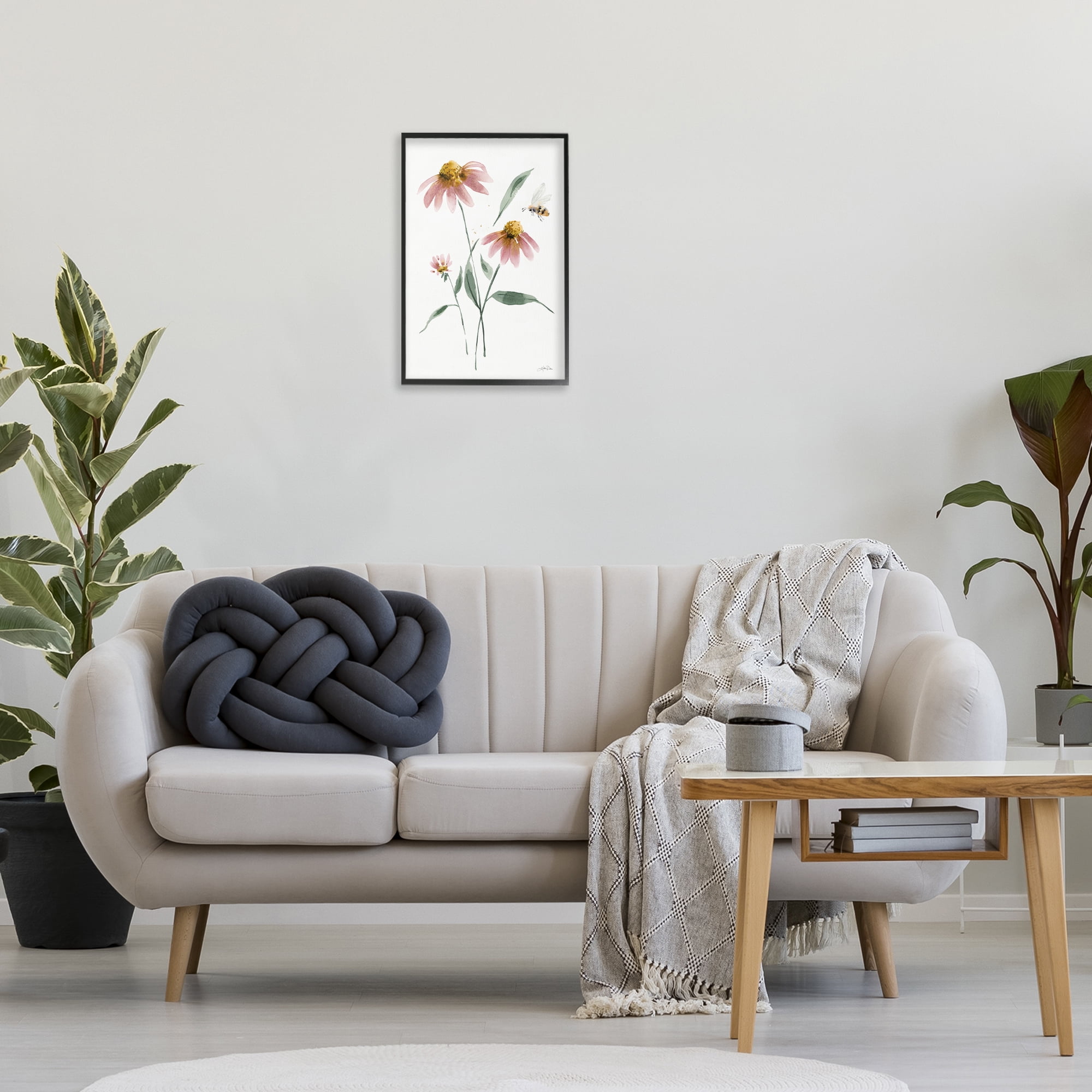 Stupell Industries Wild Honeybloom Florals Botanical & Floral Painting Black Framed Art Print Wall Art, 16 x 24