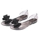 thumbnail image 1 of Zapatos planos de gelatina Sandalias de boca de pescado de moda Sandalias de bowknot Zapatos de playa creativos de verano para mujeres (negro 38 yardas 7US, 4.5UK, 38EU, 9.432 pulgadas), 1 of 5