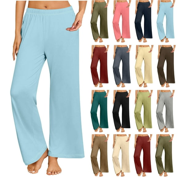 Bovxnpu Womens Pajama Pants Sleepwear Loungewear, Women's Cotton Sleep Pants Straight Leg Casual Lounge Pants Home Wear Bottoms Pajama Pants