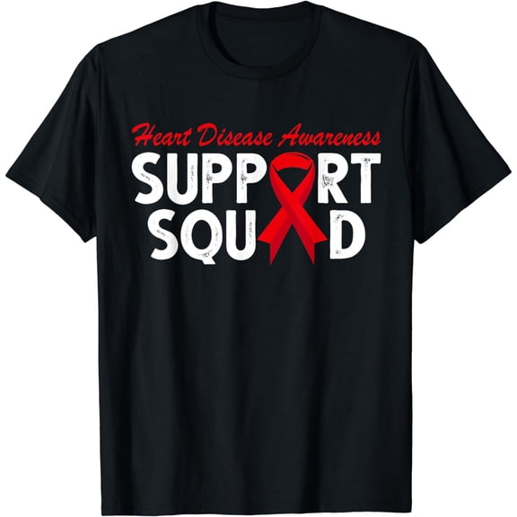 Support Squad American Heart Health Heart Disease Awareness T-Shirt
