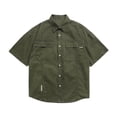 thumbnail image 4 of Camisa de manga corta con botones y bolsillos para hombre, estilo japonés, estilo cárdigan informal, a la moda, para verano, 4 of 5