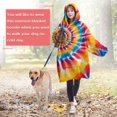 thumbnail image 4 of Colorful Rainbow Tie Dye Spiral Pattern Wearable Oversized Blanket,Wearable Blanket Hoodie for Adults,Cozy Hooded Blankets with Super Pockets,Super Warm Fuzzy Pullover for Women & Men, 4 of 6