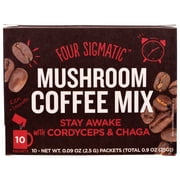 Four Sigmatic, Mushroom Coffee With Cordyceps, 10 Packets, 0.09 oz (2.5 g) Each(pack of 6)