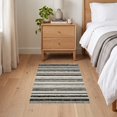 thumbnail image 3 of ODIKA 2'x3' Ultra-Soft Accent Mat, Under Faded Stripe Horizontal Striped Varied Width Band Doormat None Washable, Bare feet friendly, Easy Care Indoor rug for Bedside, Footrest, 3 of 7