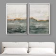 thumbnail image 2 of IDEA4WALL Framed Canvas Print Wall Art Set of 2 Gold & Gray Pastel Watercolor Stroke Geometric Abstract Modern Art Decorative Contemporary Artwork for Bedroom, Office - 16"x24"x2 Panels White, 2 of 5