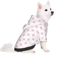 thumbnail image 2 of Fotbe Animal Pink Color Paw Print Small Dog Sweater Hoodies Pet Grey Hooded Soft Fleece Sweatshirts with Pocket Fall Winter Puppy Cat Sweaters Warm Clothes-Large, 2 of 7