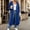 Blue, variant on Women's Fall Winter Outerwear Top Long Length Full Zip Hooded Long Sleeve Sweatshirt With Double Zip Closure And Front Pockets Brown Size M