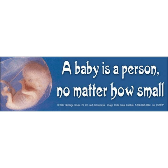 A Baby is a Person... Pro-Life Bumper Sticker