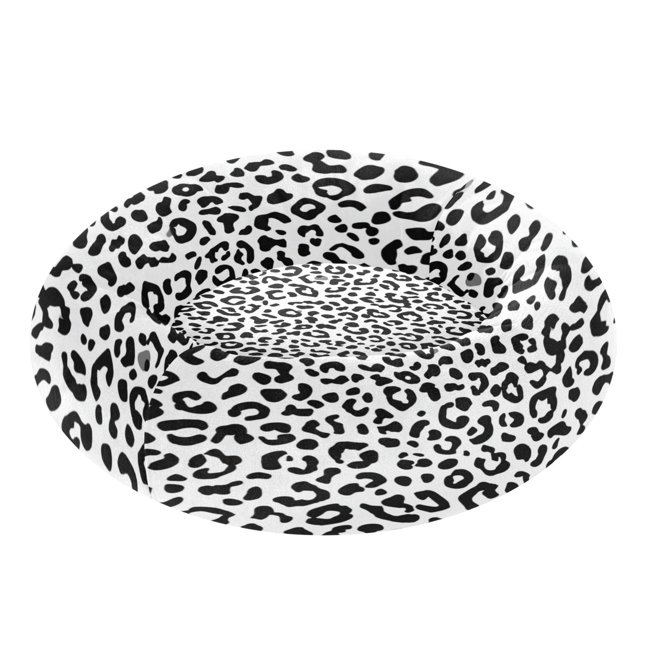 Iauyy Pet Couch Donut Cat Bed for Indoor Cats/Small Dogs Washable & Machine with Non-slip Bottom Calming Cat Furniture, Littrer Black and White Style (M)