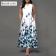 thumbnail image 2 of WAYOFLOVE Ladies Spring Summer Long Dress Women White Sleeveless V-neck Pockets Party Dresses Elegant Print Casual Vintage DressXXXL Gao Jinjia LED, 2 of 2