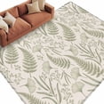 thumbnail image 2 of Area Rug for Living Room, Botanical Green Non-Slip Indoor Large Carpet for Bedroom/Dining Room, Farmhouse Vintage Country Plant on Linen Washable Low-Profile Rectangle Floor Runner Rugs - 5 x 7 Ft, 2 of 7