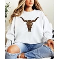 thumbnail image 6 of Western Longhorn Skull Sweatshirt for Women Vintage Cow Skull Graphic Pullover White Sweatshirt Adult X-Large, 6 of 7