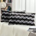 thumbnail image 5 of Home Soft Things Ballys Faux Fur 2 Piece Throw Pillow Cover Set - Black - 14" x26", 5 of 9