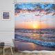 thumbnail image 2 of Cortina de ducha con diseño de playa y océano, 60 x 72 pulgadas, diseño de costa azul, amanecer, atardecer, cielo marino, paisaje escénico, olas vívidas, costa de Hawái, decoración de baño, tela de, 2 of 4