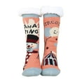 thumbnail image 4 of Slipper Socks With Grips Womem Men Christmas Cartoon Print Lined Socks With Grippers Non Thermal Cozy Stockings Winter Thicked Home Sleep Gift,Dark Blue, 4 of 4
