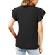 thumbnail image 5 of Txlixc Camiseta de Manga Corta para Mujer, Jersey con Volantes de Cuello Redondo de Color sólido, Tops Finos de Ajuste Suelto de Verano para Mujer Txlixc Estilo de ocio, 5 of 6