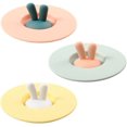 thumbnail image 1 of Silicone Cup Lids, Food Grade Rabbit Anti-dust Cup Cover, Heat Resistant Mug Cover, Airtight Reusable Seal Cup Lid for Coffee and Tea (3 Set Rabbit) - blue, 1 of 5