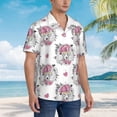 thumbnail image 2 of KLL Men's Hawaiian Shirt Short Sleeve Button Down Beach Shirts-Cartoon Poodle Dog, 2 of 5