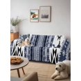 thumbnail image 6 of Navy Blue Boho Couch Cover for Dogs, Vintage Abstract Art Ethnic Tribe Washable Sofa Covers Slipcover for Pets Dogs Futon Cover, Couch Recliner Covers, Oversized Chair Slipcover 71"x91", 6 of 9