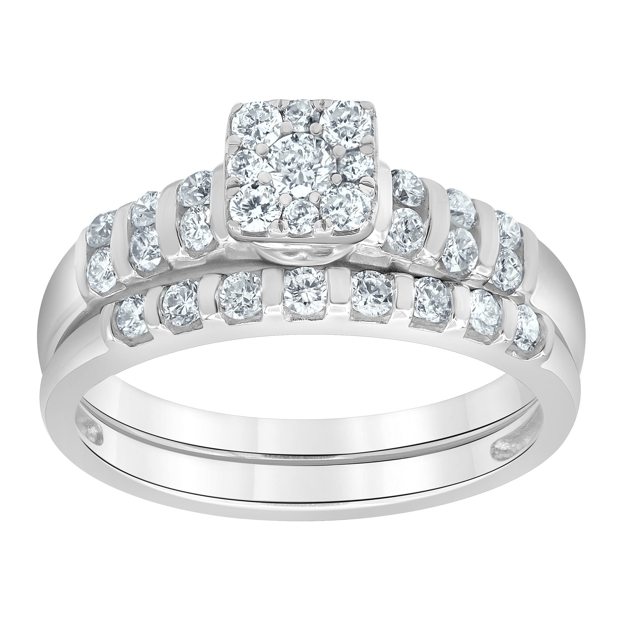 5/8 Carat T.W Lab Grown Diamond Bridal Ring Set in Silver