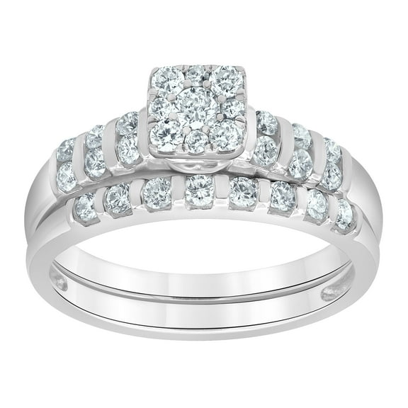 5/8 Carat T.W Lab Grown Diamond Bridal Ring Set in Silver